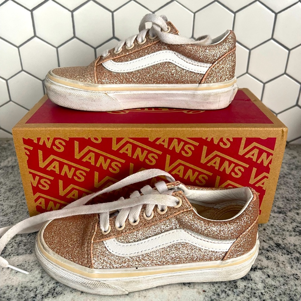 Vans Old Skool glitter girls shoes size 11.0y